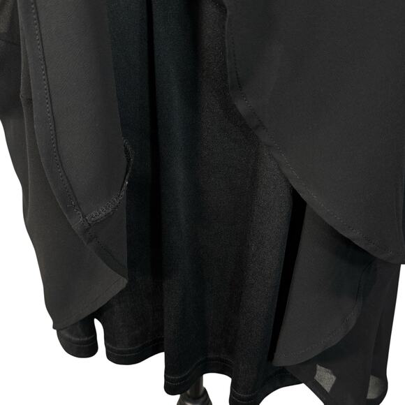 Lulus Medium Mini Fit 'n Flare Dress Tie Ladder Racerback Lined Black - Picture 3 of 10